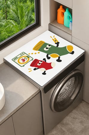 Valerine Life Çamaşır Kurutma Makinesi Üstü Düzenleyici Matı Sıvı Geçirmez Örtü Kayıp Çoraplar