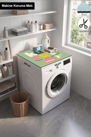 Valerine Life Çamaşır Kurutma Makinesi Üstü Düzenleyici Matı Sıvı Geçirmez Örtü Güneşli Çamaşırlar