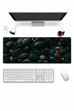 SonicTouch Klavye Mousepad 32x70cm Dikişsiz Pürüzsüz Sıvı Geçirmez Kaymaz Taban Orman Mücevherleri