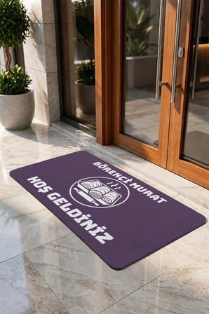 Valerine Life Kapı Önü Paspası 50x90cm Dijital Baskı Kaymaz Kişiye Firmaya Özel Börekçi Simit Fırını