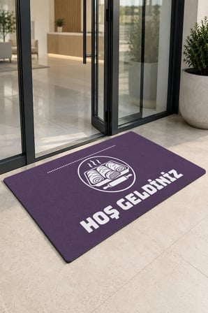 Valerine Life Kapı Önü Paspası 50x90cm Dijital Baskı Kaymaz Kişiye Firmaya Özel Börekçi Simit Fırını
