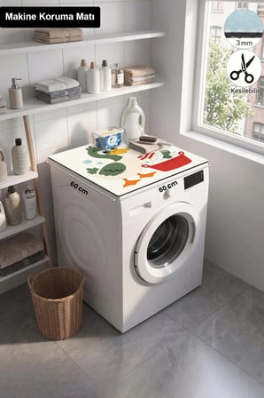 Valerine Life Çamaşır Kurutma Makinesi Üstü Düzenleyici Matı Sıvı Geçirmez Örtü Çamaşırcı Ördek