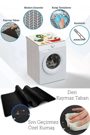 Valerine Life Çamaşır Kurutma Makinesi Üstü Düzenleyici Matı Sıvı Geçirmez Örtü Çamaşırcı Ördek