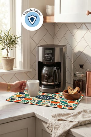 Valerine Life Kahve Espresso Makinesi Matı 35x45cm Çaycı Pad Su Geçirmez Garden Roast