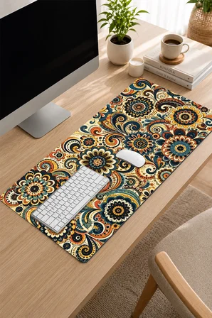 SonicTouch Klavye Mousepad 32x70cm Dikişsiz Pürüzsüz Sıvı Geçirmez Kaymaz Taban Çiçek Rüyası