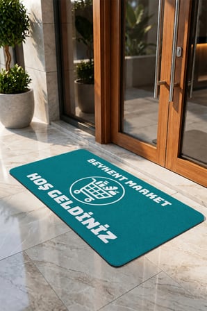 Valerine Life Kapı Önü Paspası 50x90cm Dijital Baskı Kaymaz Kişiye Firmaya Özel Market Bakkal Gross