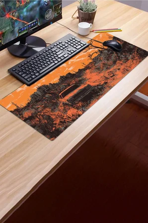 SonicTouch Klavye Mousepad 32x70cm Dikişsiz Pürüzsüz Sıvı Geçirmez Kaymaz Taban Çorak Dünya