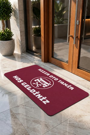 Valerine Life Kapı Önü Paspası 50x90cm Dijital Baskı Kaymaz Kişiye Firmaya Özel Oto Tamirci