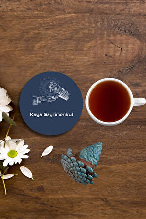 Valerine Life İsme Kişiye Firmaya Özel Emlakçı Gayrimenkul Ofisi Çay Fincan Kupa Bardak Altlığı 6 Ad