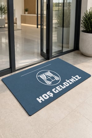 Valerine Life Kapı Önü Paspası 50x90cm Dijital Baskı Kaymaz Kişiye Firmaya Özel Perdeci