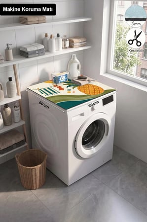 Valerine Life Çamaşır Kurutma Makinesi Üstü Düzenleyici Matı Sıvı Geçirmez Örtü Tropik Çamaşır Günü