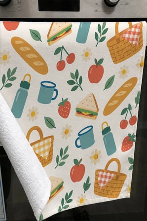 Valerine Life El Kurulama Havlusu 30x50cm Mutfak, Fırın için Pamuklu Emici Kır Sofrası