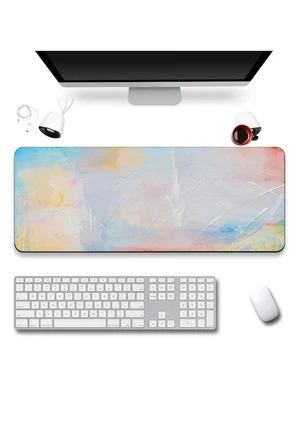 SonicTouch Klavye Mousepad 40x90cm Dikişsiz Pürüzsüz Sıvı Geçirmez Kaymaz Taban Pastel Tuval
