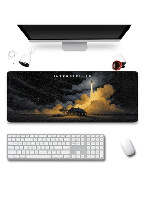SonicTouch Klavye Mousepad 32x70cm Dikişsiz Pürüzsüz Sıvı Geçirmez Kaymaz Taban Yıldızlara Yolculuk
