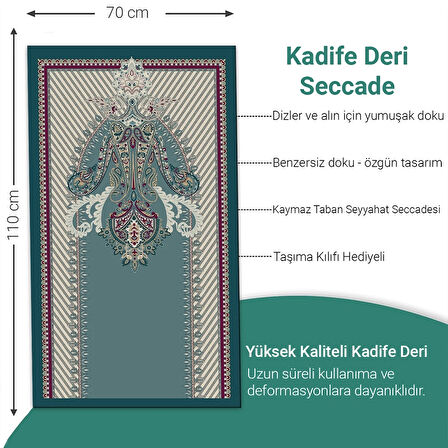 Ravabi Rug Araç İçi İşyeri Deri Taban Namazlık Çantalı Hediyelik Seyahat Seccadesi 70x110cm 21231020