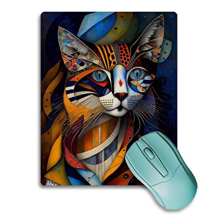 SonicTouch Dragon Li Kedi Figürlü Rengarenk Kaydırmaz Gaming Oyuncu Dikişsiz Mouse Pad/Ped 17x21cm