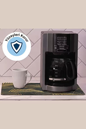 Valerine Life Kahve Makinesi Matı Sıvı Geçirmez Kaymaz Çaycı Espresso Makinesi Pad 35x45cm 27250201