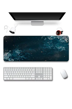 SonicTouch Klavye Mousepad 40x90cm Dikişsiz Pürüzsüz Sıvı Geçirmez Kaymaz Taban Gece Nebulası