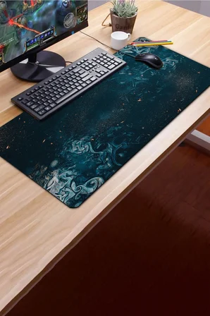 SonicTouch Klavye Mousepad 40x90cm Dikişsiz Pürüzsüz Sıvı Geçirmez Kaymaz Taban Gece Nebulası