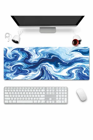 SonicTouch Klavye Mousepad 32x70cm Dikişsiz Pürüzsüz Sıvı Geçirmez Kaymaz Taban Buzul Girdabı