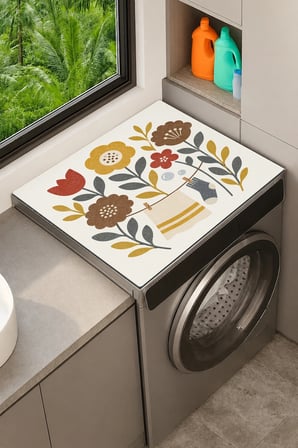 Valerine Life Çamaşır Kurutma Makinesi Üstü Düzenleyici Matı Sıvı Geçirmez Örtü Bahar İpi