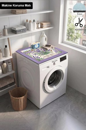 Valerine Life Çamaşır Kurutma Makinesi Üstü Düzenleyici Matı Sıvı Geçirmez Örtü Lavanta Vadisi