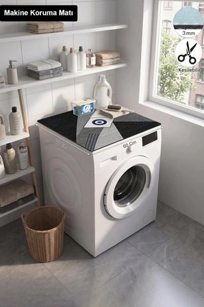 Valerine Life Çamaşır Kurutma Makinesi Üstü Düzenleyici Matı Sıvı Geçirmez Örtü Geometrik Nazar