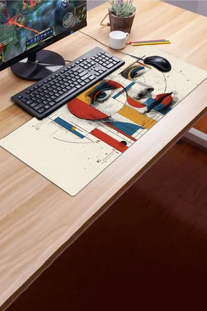 SonicTouch Klavye Mousepad 32x70cm Dikişsiz Pürüzsüz Sıvı Geçirmez Kaymaz Taban Çizgiler Arasında
