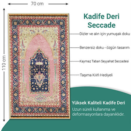 Ravabi Rug Araç İçi İşyeri Deri Taban Namazlık Çantalı Hediyelik Seyahat Seccadesi 70x110cm 21231016