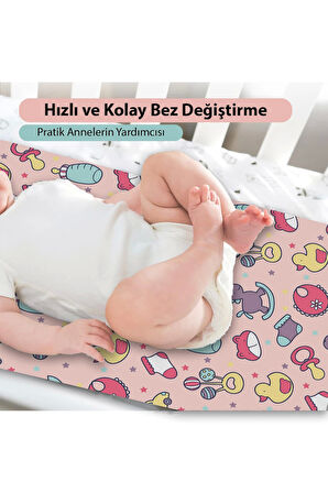 MAtGo Baby Ördekli Bebek Alt Açma Matı Minderi Yıkanır Sıvı Geçirmez Bakım Pad Örtüsü 35x65cm 2 Adet