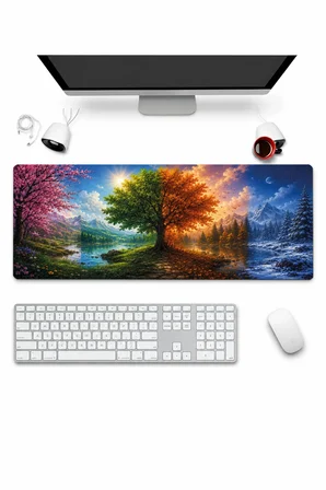 SonicTouch Klavye Mousepad 32x70cm Dikişsiz Pürüzsüz Sıvı Geçirmez Kaymaz Taban Dört Mevsim Vadisi