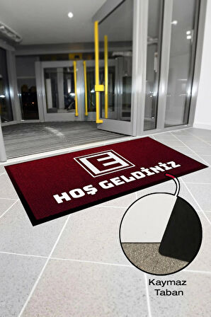 Valerine Life Eczane Logolu Kırmızı Hoş Geldiniz Dükkan Önü İş Yeri Kapı Önü Paspası 50x90cm