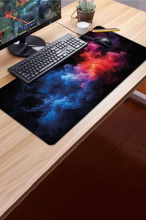 SonicTouch Klavye Mousepad 40x90cm Dikişsiz Pürüzsüz Sıvı Geçirmez Kaymaz Taban Kromatik Sis