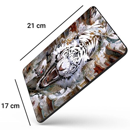 SonicTouch Çin Beyaz Kaplanı (White Tigger) Kaydırmaz Gaming Oyuncu Dikişsiz Mouse Pad/Ped 17x21cm