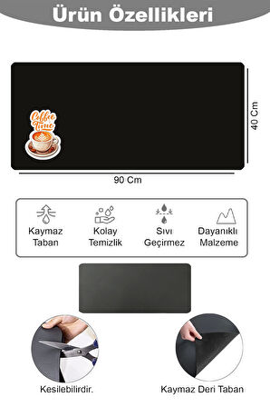 Valerine Life Barista Matı Sıvı Geçirmez XXL Kahve Barı Espresso Kahve Makinesi Pad 40x90cm 27241223