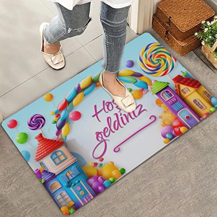 Valerine Life Sugar Village Hoş Geldiniz Kapı Önü Paspası 45x70cm