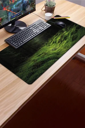 SonicTouch Klavye Mousepad 40x90cm Dikişsiz Pürüzsüz Sıvı Geçirmez Kaymaz Taban Yosun Vadisi