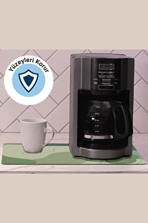 Valerine Life Kahve Makinesi Matı Sıvı Geçirmez Kaymaz Çay Espresso Makinesi Pad 35x45cm 27241230