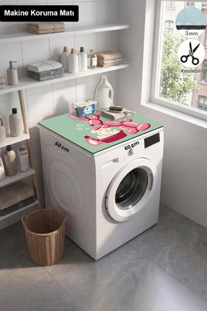 Valerine Life Çamaşır Kurutma Makinesi Üstü Düzenleyici Matı Sıvı Geçirmez Örtü Balon Tavşan