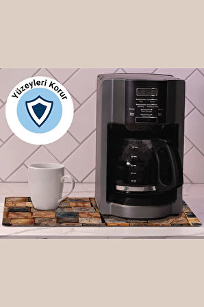 Valerine Life Kahve Makinesi Matı Sıvı Geçirmez Kaymaz Çaycı Espresso Makinesi Pad 35x45cm 27250203