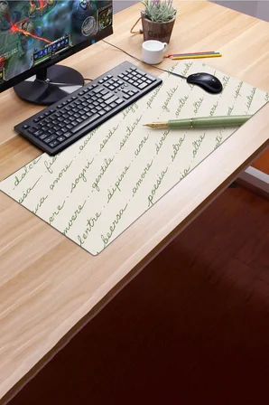 SonicTouch Klavye Mousepad 32x70cm Dikişsiz Pürüzsüz Sıvı Geçirmez Kaymaz Taban Sessiz Satırlar