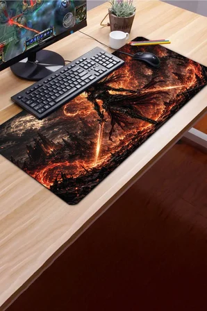 SonicTouch Klavye Mousepad 40x90cm Dikişsiz Pürüzsüz Sıvı Geçirmez Kaymaz Taban Kor Savaşçısı