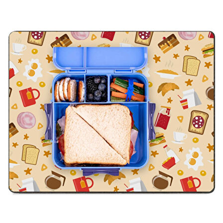 MAtGo School Breakfast Sıvı Geçirmez Beslenme Matı Kaymaz Yıkanır Okul Yemek Pad 35x45cm