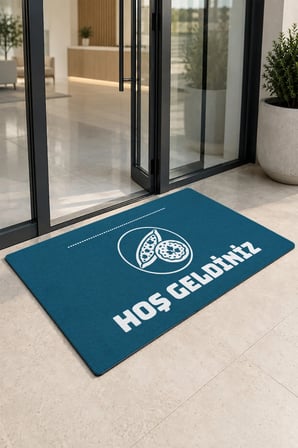 Valerine Life Kapı Önü Paspası 50x90cm Dijital Baskı Kaymaz Kişiye Firmaya Özel Pide Lahmacun Salonu