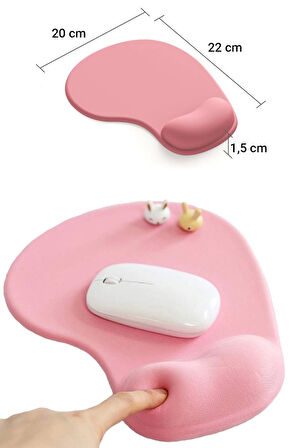 SonicTouch Bilek Destekli Pembe Damla Tipi Pürüzsüz Yüzey Dikişsiz Gamer Oyuncu Mouse Pad 20x22cm