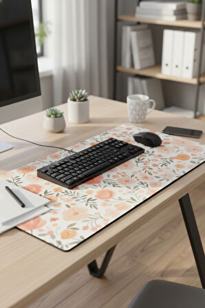 SonicTouch Nar Çiçeği Rüyası Dikişsiz Pürüzsüz Sıvı Geçirmez XXL Gamer Ofis Klavye Mousepad 40x90cm