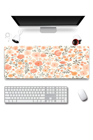 SonicTouch Nar Çiçeği Rüyası Dikişsiz Pürüzsüz Sıvı Geçirmez XXL Gamer Ofis Klavye Mousepad 40x90cm