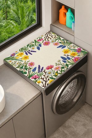 Valerine Life Çamaşır Kurutma Makinesi Üstü Düzenleyici Matı Sıvı Geçirmez Örtü Bahar Çerçevesi