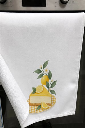 Valerine Life El Kurulama Havlusu 30x50cm Mutfak, Fırın için Pamuklu Emici Limon Rüyası