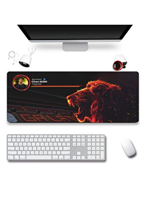 SonicTouch UltraGrand İsme Kişiye Özel Hediye Gs Taraftar Sarı Kırmızı Xxl Klavye Mouse Pad 40x90cm